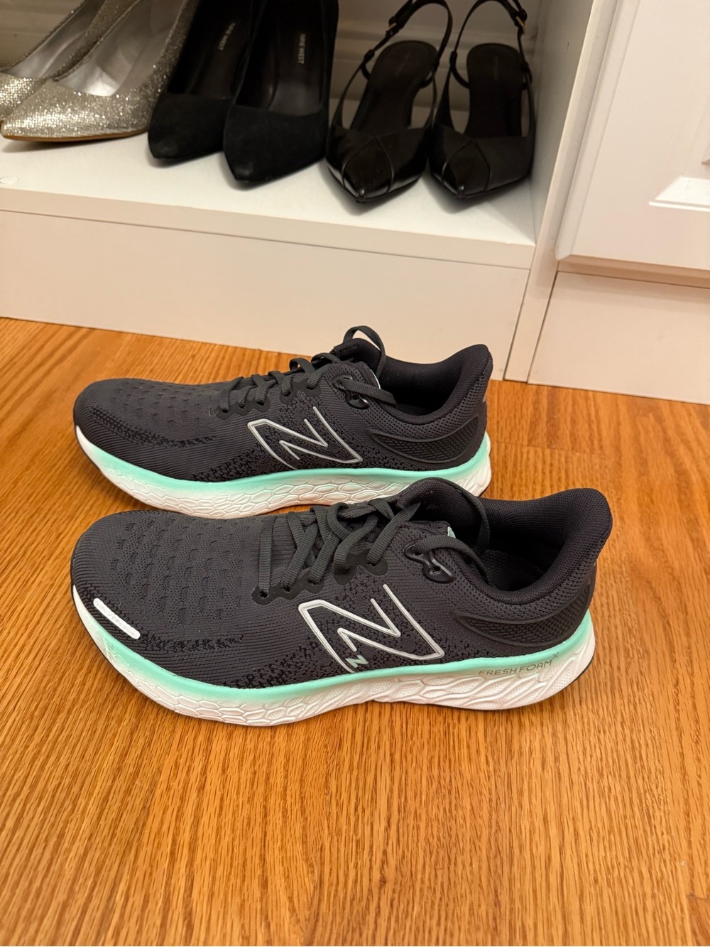 New Balance Black & Mint Athletic Sneakers